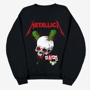 Metallica Xmas Inc. Crewneck Sweatshirt NWT LARGE in black
